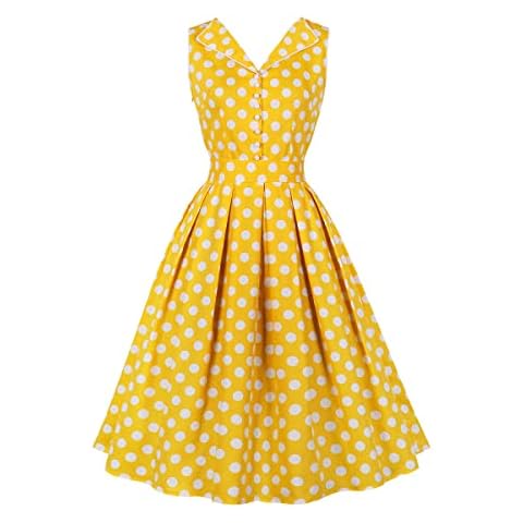 Wellwits Vestido camisero vintage sin mangas Cover