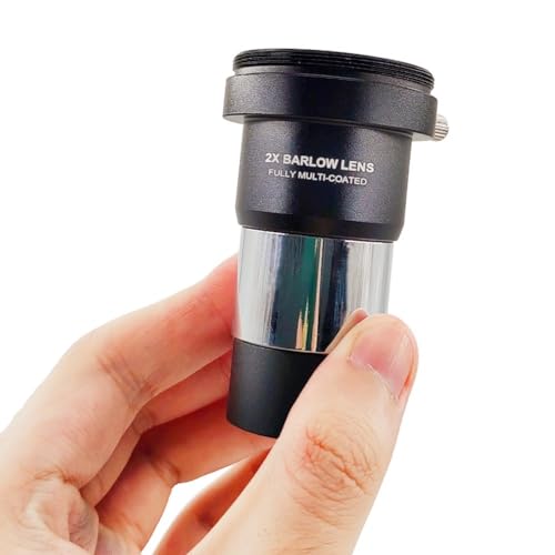 2X Barlow Lens Double The Magnification 1.25 Inch Fully Multicoated Optics Metal Barlow Lens with M42 Thread Camera Connect Interface for Telescope Eyepiece