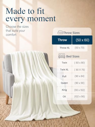 Image of Utopia Bedding Ultra Soft Fleece Bed Blanket Throw Size Ivory (50x60 Inch)