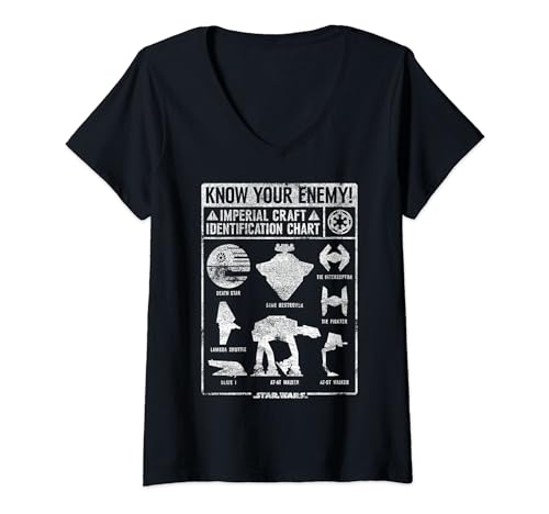 T-shirt col en V Star Wars Know Your Enemy parfait pour vos sorties geek branchées