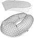 Babysanity® Cuscino Gravidanza (Interno + 2 Federe) Di Qualità' Allattamento Confortevole Del Neonato Per Dormire Sostegno Mamma Bambino Cotone 100% - Made In Italy - (Grigio Chiaro)