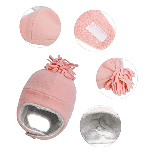 Kids Winter Hat Fleece Hat Children Boys Girls Hat and Glove Set Toddler Warm Earflap Caps Knit Beanie Cap2