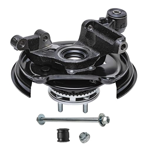Image of Detroit Axle - Rear Left Steering Knuckle for 2001-2008 Subaru Forester, Driver Side Steering Knuckle & Wheel Hub Bearing Assembly 2002 2003 2004 2005 2006 2007 Replacement