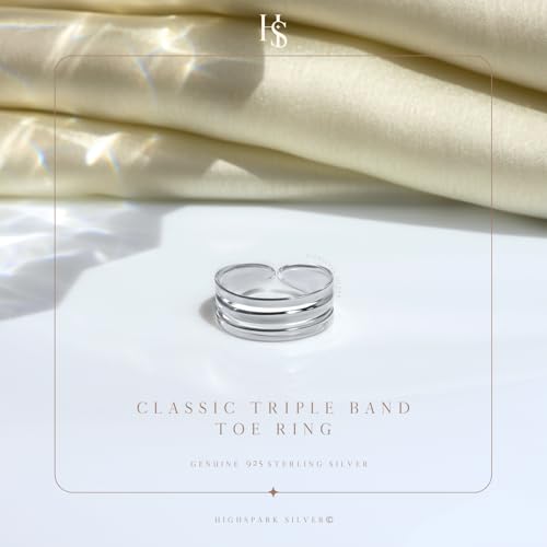 Image of HighSpark Silver Toe Ring /Band Ring for Women | 92.5 Sterling Silver Adjustable Toe Rings | 1 Piece Only | Minimal & Elegant Designs