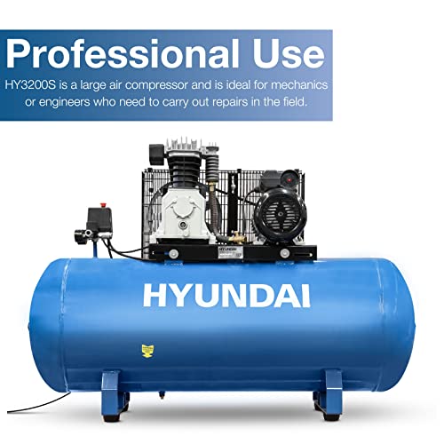 Hyundai 3HP 200 Litre Electric Air Compressor with 145PSI Belt Drive, 14CFM, 230v Motor Single-Phase Steel Compressor 2.2kw/2200w 3 Hyundai 3HP 200 Litre Electric Air Compressor with 145PSI Belt Drive, 14CFM, 230v Motor Single-Phase Steel Compressor 2.2kw/2200w - Image 3