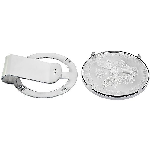 Sterling Silver Silver Eagle Money Clip for 1 oz. Bulion 40.6 mm Coin Not Included4