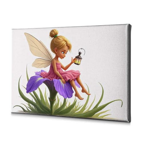 Toile de salle de bain fée violette WTD 40x60cm pour décoration murale