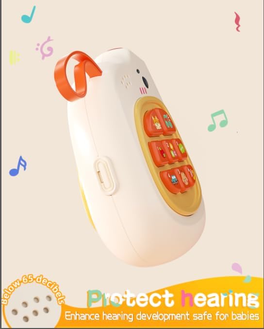 Baby Phone with Music for Toddler, Kids Sensory Busy Board, Early Educational Toy for Toddlers 1-3, Motor Skills Developmental Toy for 0-6-12-18 Month Age