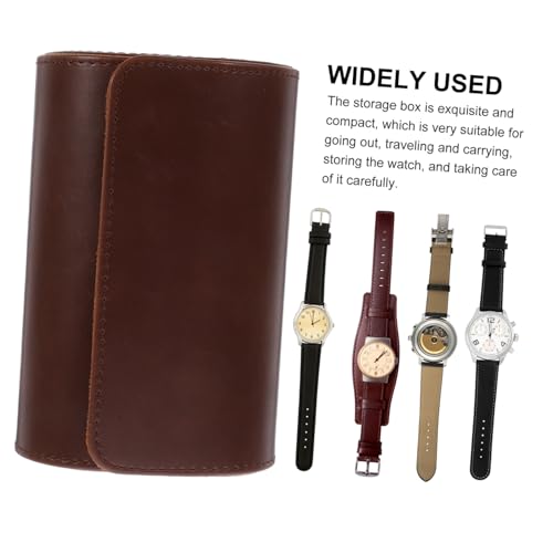 Boîte montres en cuir PU marron avec intérieur doux pour protéger vos garde-temps de luxe