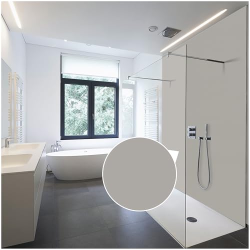 WALLando Mampara de ducha prémium de 250 x 100 cm, fácil de instalar, para ducha y baño, de PVC de alta calidad, color gris y plateado