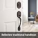 Kwikset Belleview Front Door Lock Handle and Deadbolt Set, Entry Handleset Exterior with Interior Door Knob, Venetian Bronze, Pick Resistant SmartKey Rekey Deadbolt Security, Brown