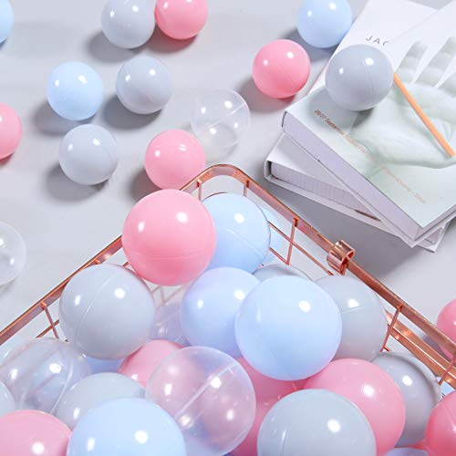 PlayMaty Colorful Pit Balls Plastic Phthalate Free BPA Free 4-corlor Ocean Ball Crush Proof Stress Balls for Toddlers and Kids Playhouse Pool Ball Pit Accessories 2.1 Inches (100 Pieces) - Thumbnail 4