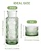 DmmyAlzx Bedside Water Carafe and Glass Set, Mouthwash Dispenser for Bathroom, 21.6 Oz Glass Water Bottles with 6 Oz Drinking Cup as Lid, Water Pitcher for Nightstand, Kitchen (Green)