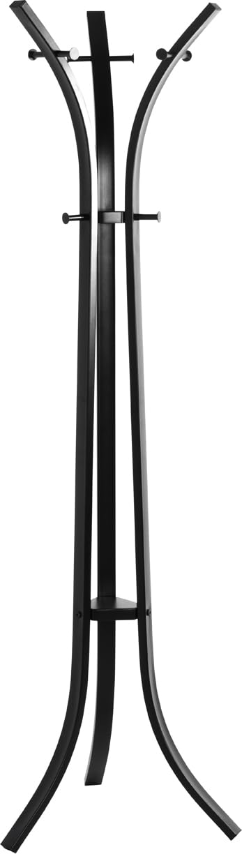 HAKU Garderobenständer Schwarz lackiert aus Stahlrohr, 9 Haken, Ø45 cm, H 177 cm