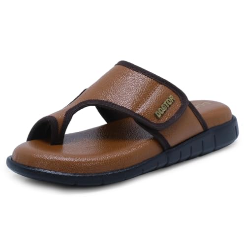 Image of DOCTOR EXTRA SOFT Care Orthopedic Diabetic Comfortable Dr Sole Footwear Daily Use Casual Home Wear Stylish Black Cushioned One Toe Ring Thump Chappal-Sandals-Slippers for Men's-Gents-Boy's L-5