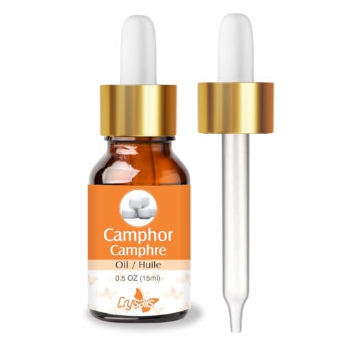 Image of Crysalis Camphor (Cinnamomum Camphora) Oil,100% Pure & Natural Undiluted Essential Oil Organic Standard For Skin & Hair Care-15ML With Dropper