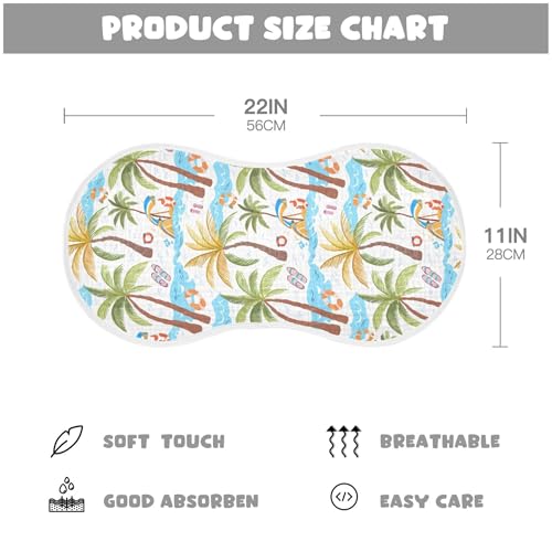 xigua Tropical Palm Trees Muslin Baby Burp Cloths Set of 2, Super Soft & Absorbent Burping Rags, Cotton Burp Clothes Shower Gift for Newborn, Baby Girls and Boys4