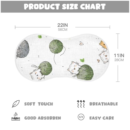 Bolaz Baby Burp Cloths 4 Pack,Cute Cats Hanging_on_balls2,Feeding Cloths Face Towel Super Absorbent Soft Cotton Burping Rags Feeding Bibs3
