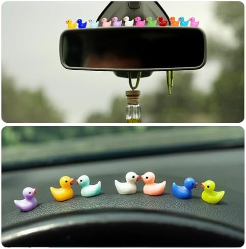 120pcs Mini Resin Ducks for Crafts Tiny Ducks Miniature Figures for Aquarium Garden Landscape Dollhouse Ornament Potted Decorations DIY (12 Colors) - 2