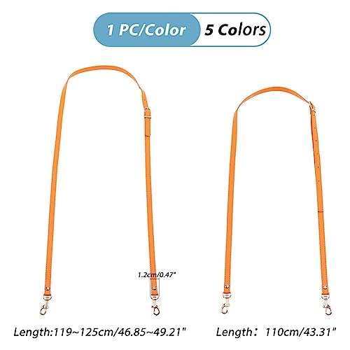 Image of PH PandaHall 5 Colors 50 Inch Leather Shoulder Strap Replacement with Hooks Adjustable PU Leather Strap Purse Strap Replacement for Handbags Clutches Extended Crossbody Bags Purses Briefcase