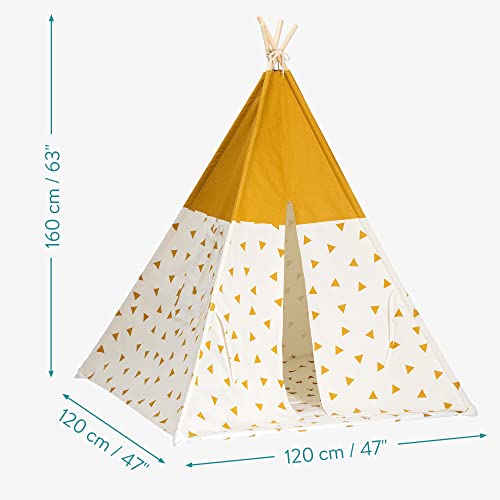 Navaris speeltent voor kinderen - Wigwam als speelhuisje - Tipi speeltent 120 x 120 x 160 cm - Voor kinderen vanaf 3 jaar - Afbeelding 6