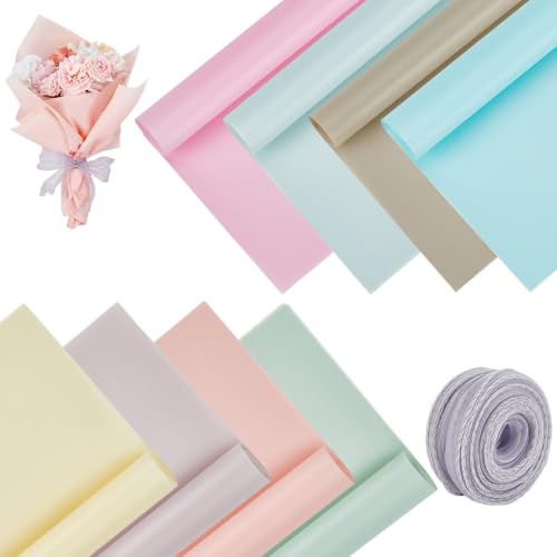 Papier d'emballage pour bouquet floral CUTHOLLOW étanche 80 feuilles 8 coloris