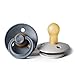 BIBS BPA-Free Natural Rubber Baby Pacifier | Made in Denmark (Iron/Sand, 0-6 Months) 2-Pack
