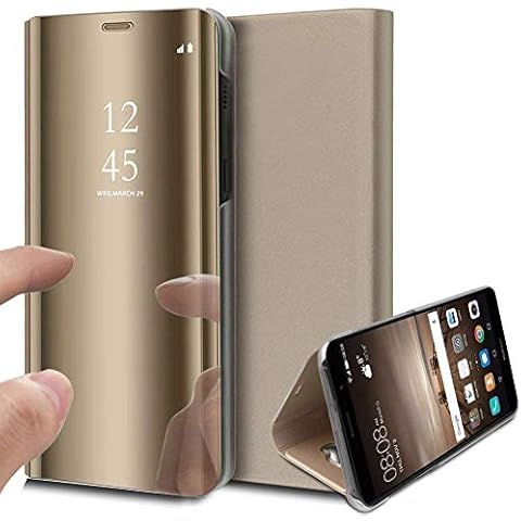 Caler Case Compatible iPhone 6S Plus/6 Plus Case Mirror Cover Clear View Crystal Case Protective Mirror Mobile Phone Case Flip Metallic Woman Scarf with Pocket Leather Case Cover