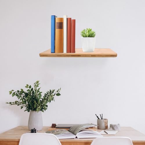 Étagère murale bois orange flottante design simple planche salon