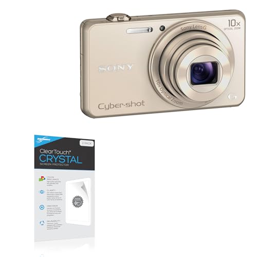 Image of Sony CyberShot DSC-WX220 Screen Protector, BoxWave [ClearTouch Crystal (2-Pack)] HD Film Skin - Shields From Scratches for Sony CyberShot DSC-WX220