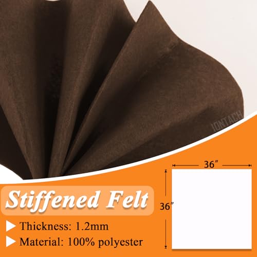 Image of IONTACH 36 inch X 36 inch Brown Stiff Felt Fabric 1.2mm Thick