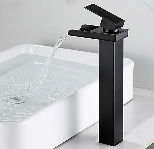 Marcoware Brass Square Bathroom Antique Waterfall Design Single Lever Basin Mixer with Hot & Cold Connection Pipes, Black, Mat Finish (B09G18XRW7) Amazon Price History, Amazon Price Tracker