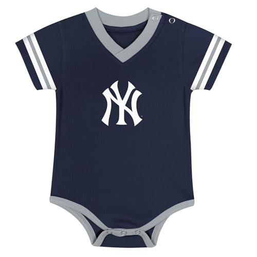 MLB Newborn & Infants 0-24 Months Official Primary Logo Creeper Romper Jersey (US Age 6 Months 9 Months New York Yankees - Navy)
