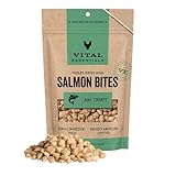 Vital Essentials Salmon Bites Dog Treats, 5 oz | Freeze-Dried Raw | Single Protein | Premium Quality High Protein Training Treats | Grain Free, Gluten Free, Filler Free