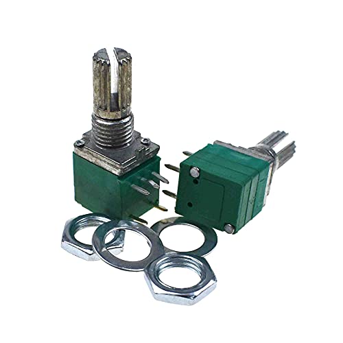 5pcs RV097NS 5K 10K 20K 50K 100K 500K with a switch audio 5pin shaft 15mm amplifier sealing potentiometer (50K Ohm)
