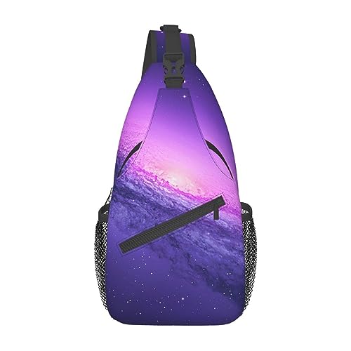 Sac poitrine violet galaxie anti-encombrement pour sécuriser vos effets personnels