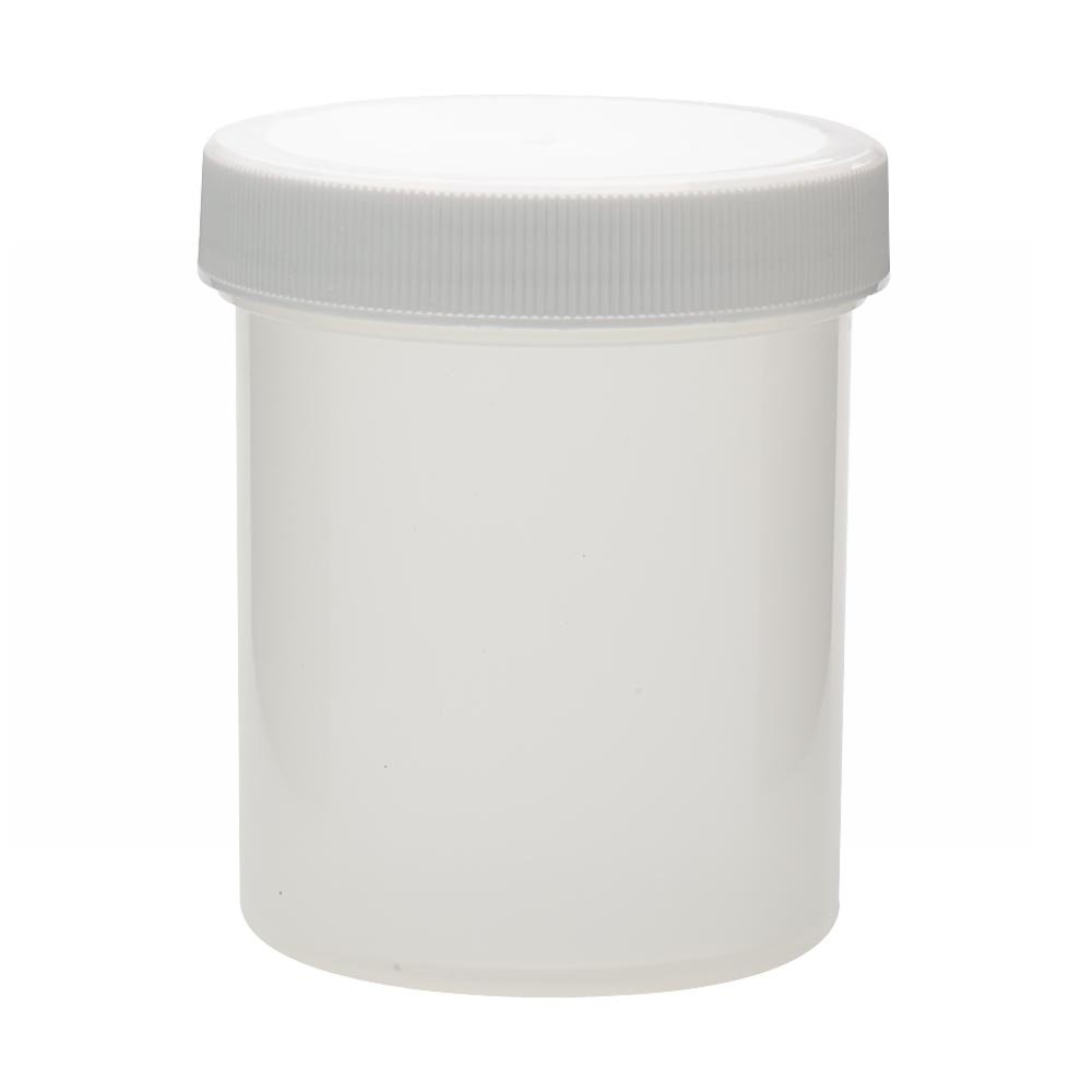 Wheaton W209902 White Polypropylene Wide Mouth Container with 58-400 Polypropylene Unlined Screw Cap, 125mL Capacity (Case of 36)