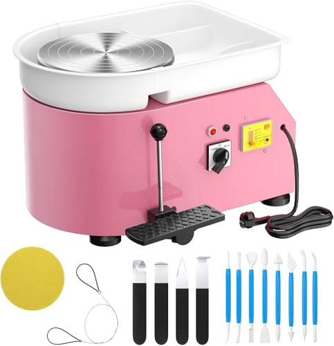 Electric Pottery Wheel with Foot Pedal (Pink)