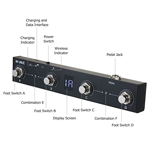 Hhop M-Vave Chocolate Bt Wireless Midi Controller Rechargeable 4 Buttons Portable Midi Foot Controller Pedal App Control #TOP2