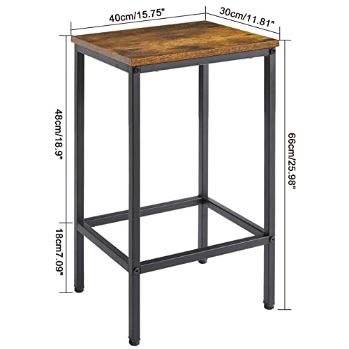 YMYNY 26 inch Bar Stools Set of 2, Kitchen Breakfast Bar Chairs with Footrest, Counter Height Industrial Barstools for Living Room, Party Room, Dining Room Rustic Brown, HD-UHTMJ051H - Image 6