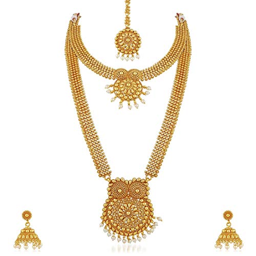 Aheli Golden Indian Traditional Bollywood Wedding Bridal Jewelry Set Gift