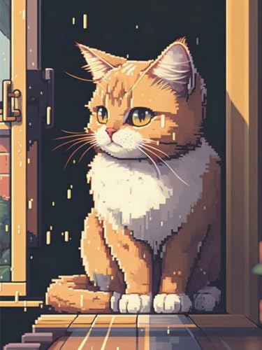 Kit complet Diamond Painting Chat broderie diamant canevas 40x50 cm