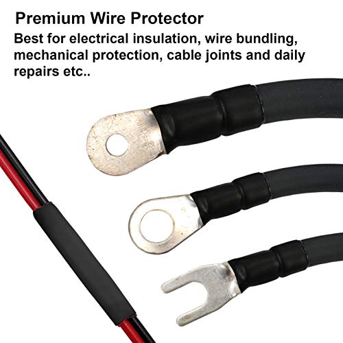 180 PCS 3:1 Dual Wall Adhesive Heat Shrink Tubing kit, 6 Sizes(Dia): 1/2\", 3/8\", 1/4\", 3/16\", 1/8\", 3/32\", Marine Wire Cable Sleeve Tube Assortment with Storage Case for DYI by MILAPEAK (Black)