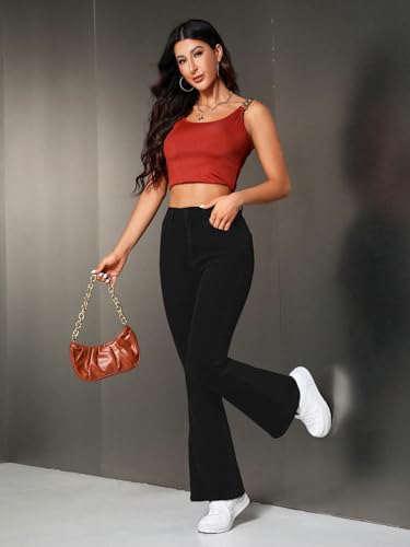 Image of TOPLOT Women's Jeans | Bootcut Fit Design | Trendy Fashion Stylish Look Structure |Regular Pant Baggy High Waist | Comfortable Wear | Easy Movement Fit | Casual & Everyday Wear (5155)