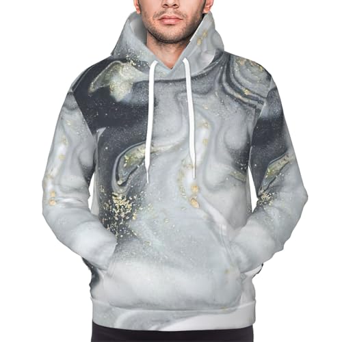 Imprimé marbre oriental sweat à capuche homme pull chic - 3