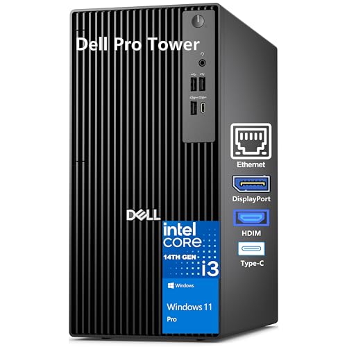 Dell Desktop Computers Pro Tower PC for Home and Business, 14th Gen Intel 4-Core Processor, 16GB DDR5 RAM, 512GB PCIe SSD, DisplayPort, HDMI, Support Dual Monitor, Office 365, Windows 11 Pro