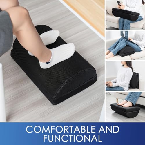Image of Dime Store Foot Rest for Office Chair, Under Table Desk Foot Rester | Ergonomic Footrest Under Desk with Soft Cushion | Leg Resting Stool for Home, Office Table and Sofa