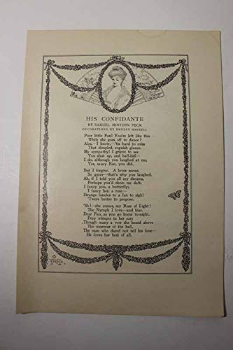 Poem His Confidante Peck, Samuel Minturn, W. L. Jacobs Books