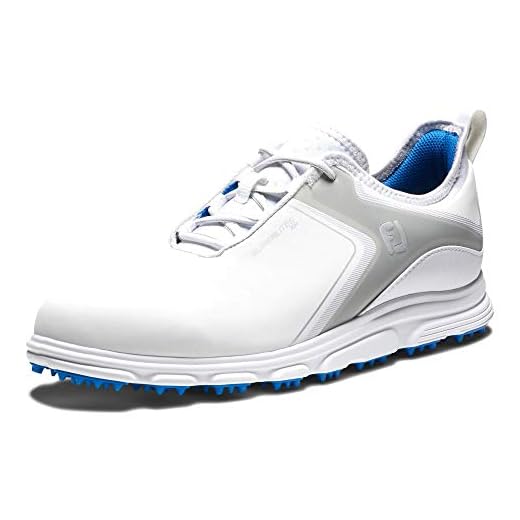 FootJoy Superlites, Zapatos de Golf para Hombre, Blanco/Gris/Azul, 44 EU