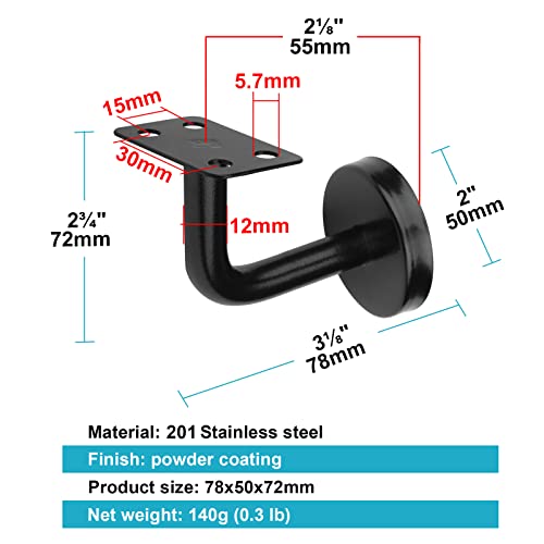 TSSS 8 Stück Edelstahl Handlaufhalter - Robuste Wandhalterungen für Flachholz oder Metall Treppengeländer - Tragfähigkeit bis zu 60 KG - Stabile und stilvolle